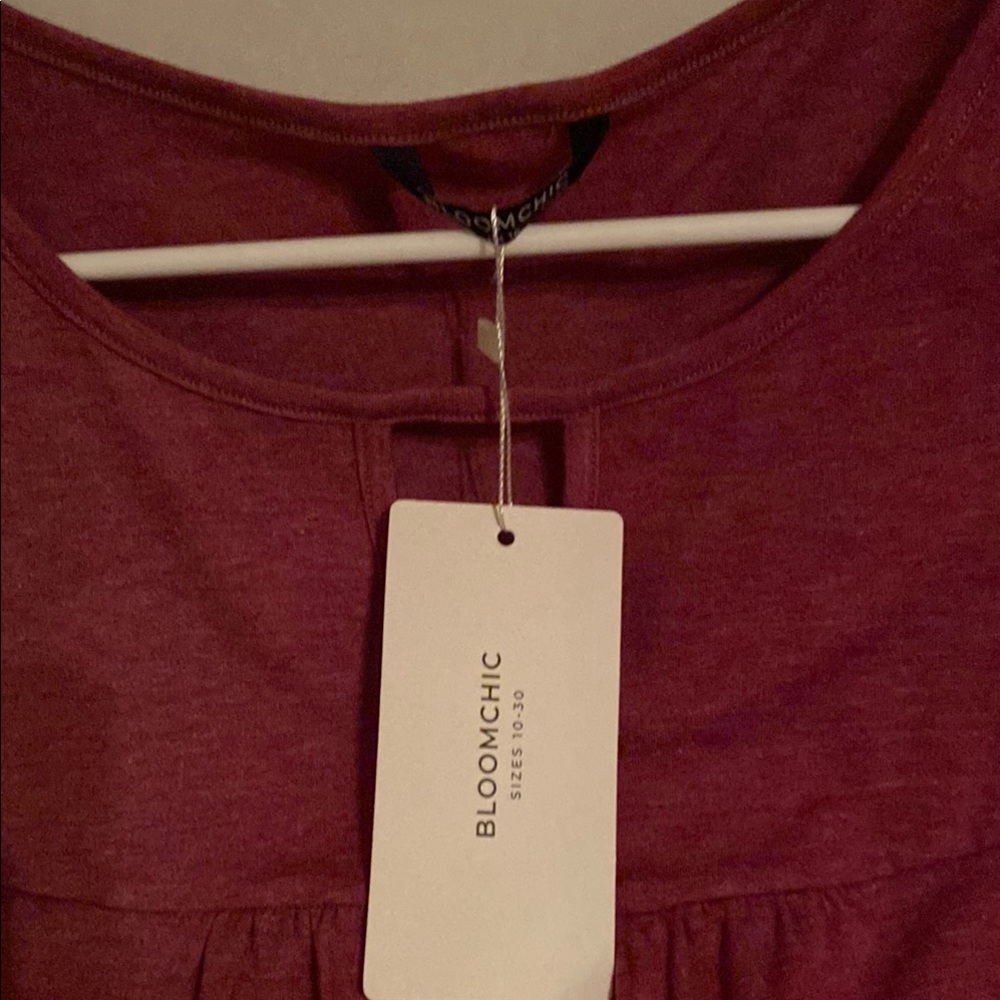 BloomChic Purple Boxy Short Sleeve Blouse - Picture 2 of 7